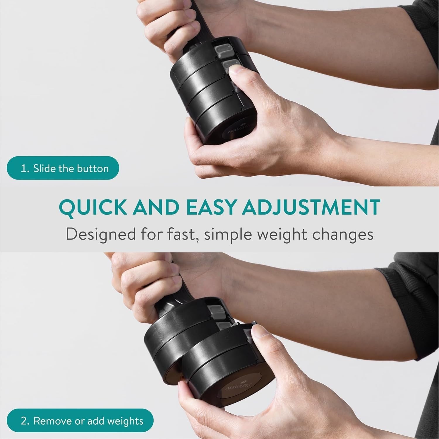 Adjustable Dumbbells Set 1–3.5kg Non Slip Compact Hand Weights Home Gym