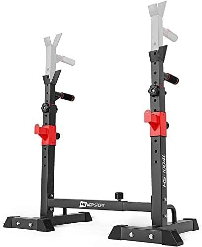 Heavy Duty Adjustable Squat Rack & Barbell Stand Dip Station Home Gym