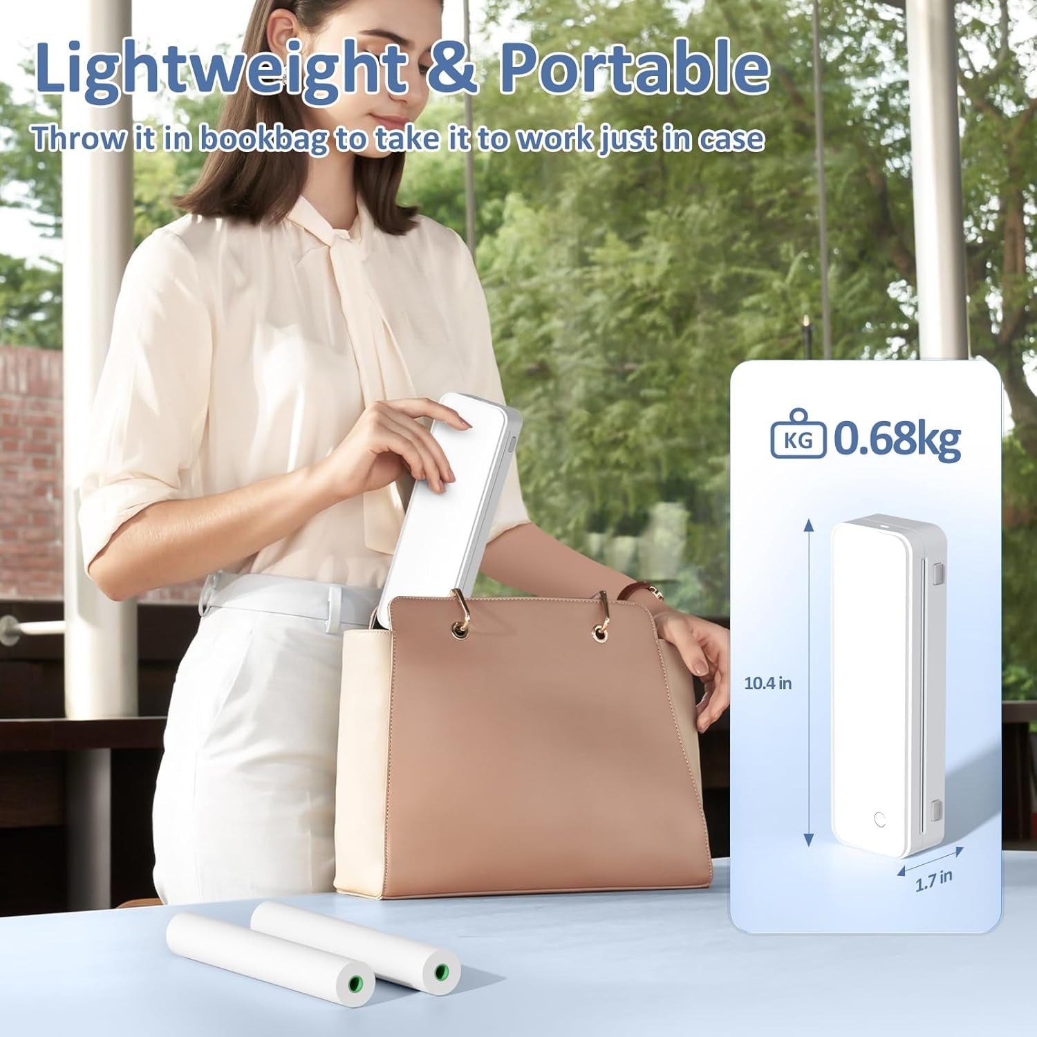 Portable Thermal Printer Bluetooth Mobile Printer – Inkless Travel A4