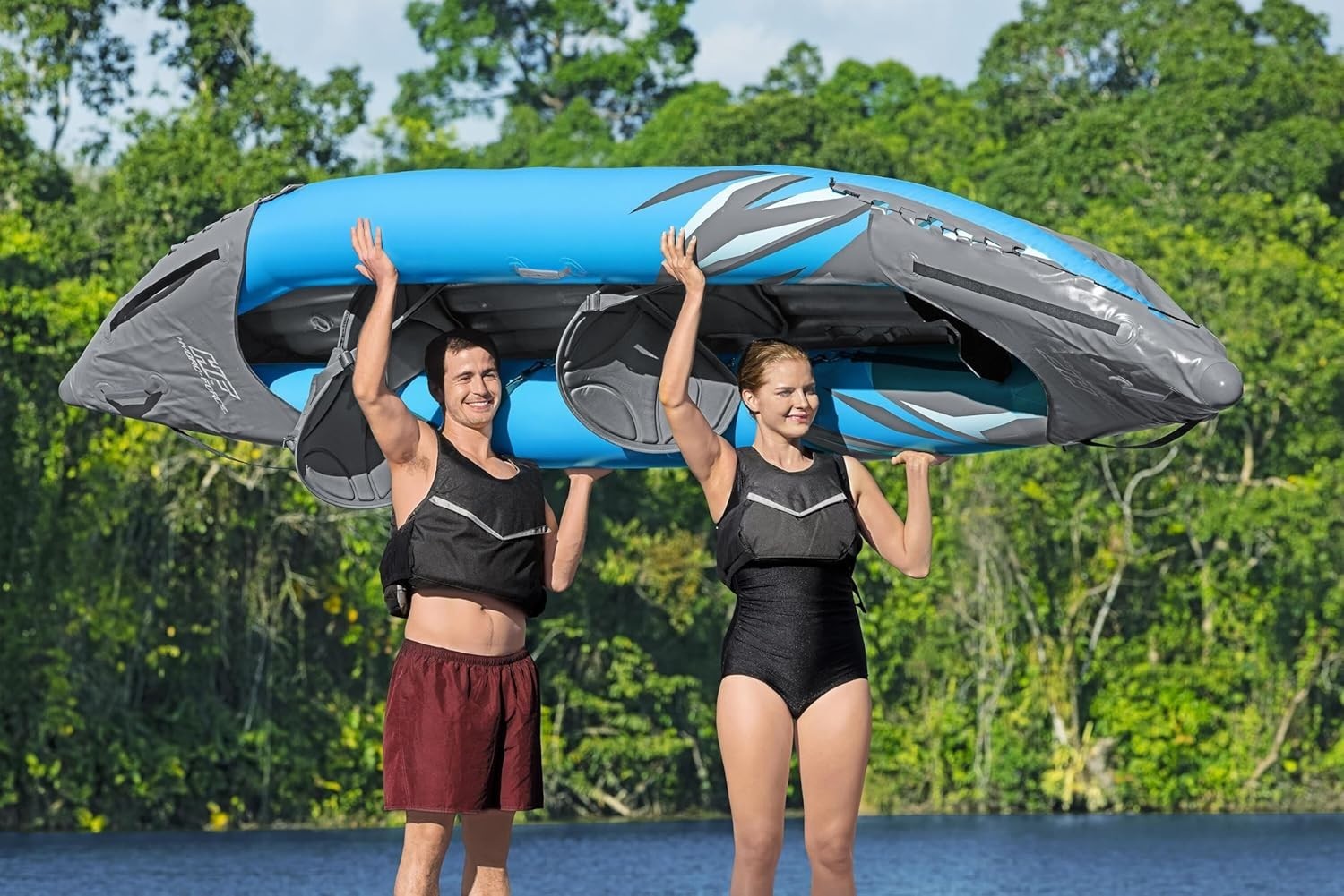 Inflatable Kayak Set w/ Paddle Pump Seat Carry Bag PVC Boat