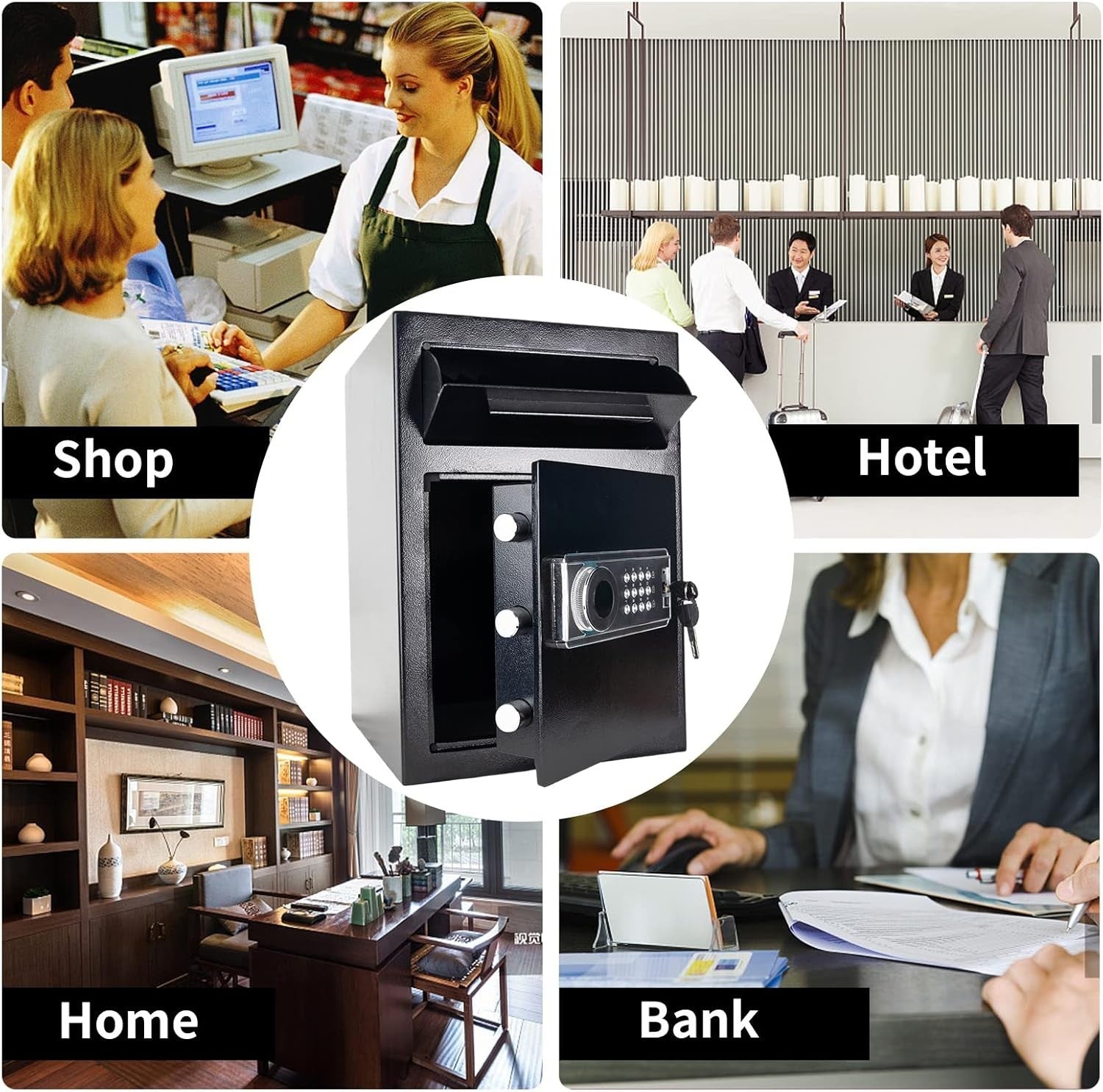 70L Depository Safe Digital Keypad Drop Slot Cash Money Box