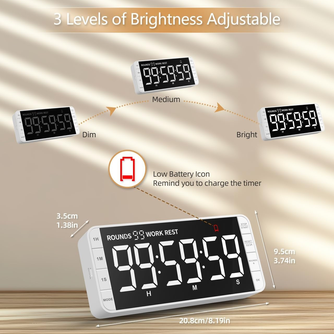 Large Digital Kitchen Timer Clock 99h Countdown Count LED Magnetic