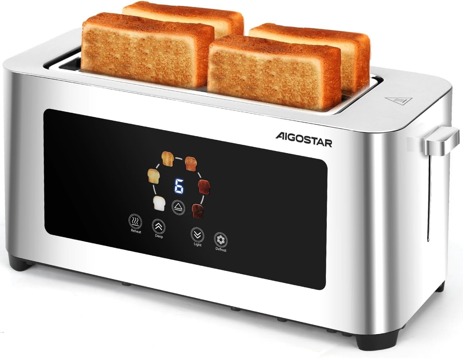 4-Slice Long Slot Toaster Stainless Steel Digital Touch Extra-Wide Slots