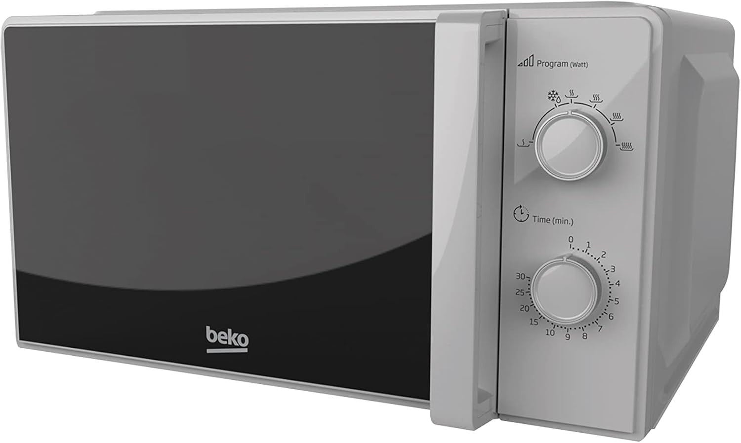 Silver 20L 700W Solo Microwave Auto Defrost 30min Timer Compact