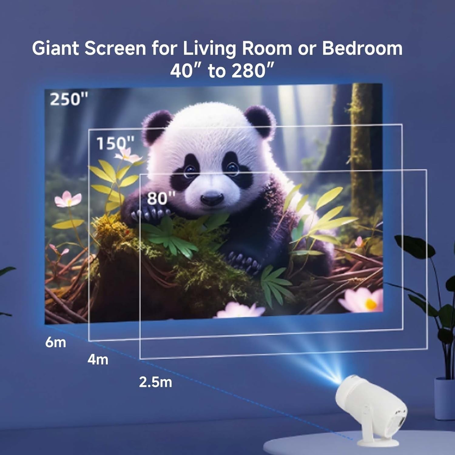 Smart 1080P Projector 4K WiFi 6 Bluetooth Netflix 240° Portable
