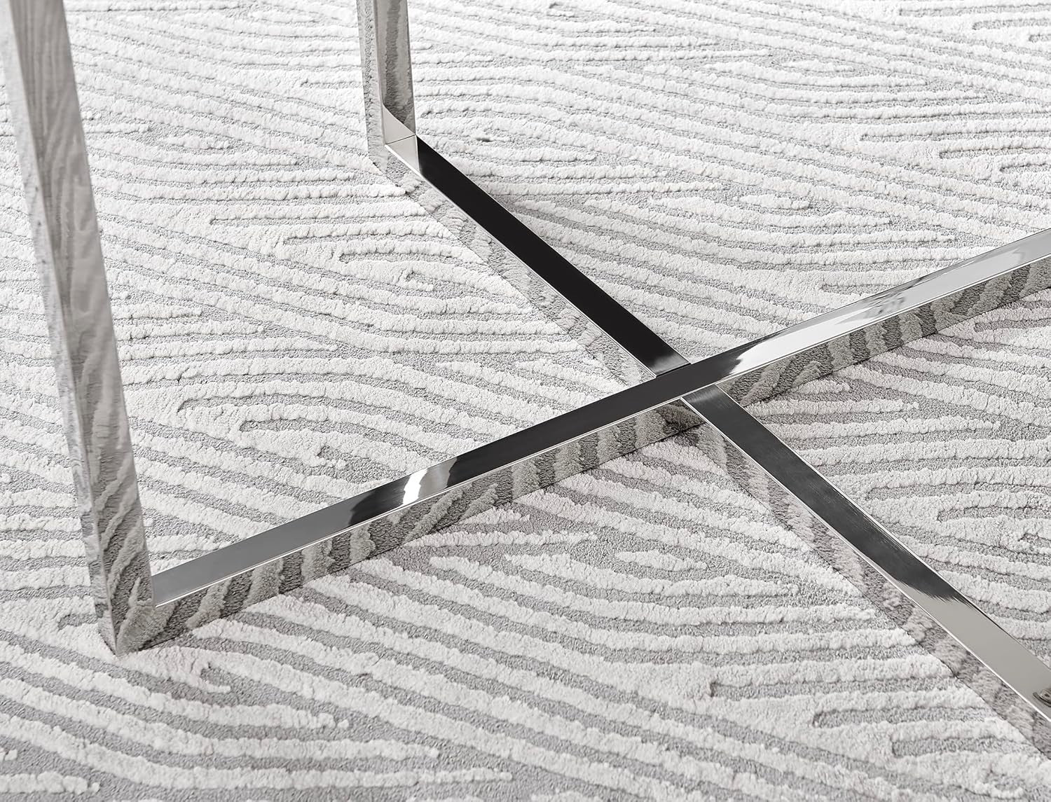 White Round Dining Table High Gloss Chrome Legs Shelf Storage 4 Seater
