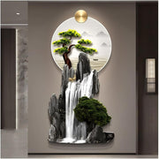 3D Chinese Wall Art LED Metal Sculpture 60x120cm