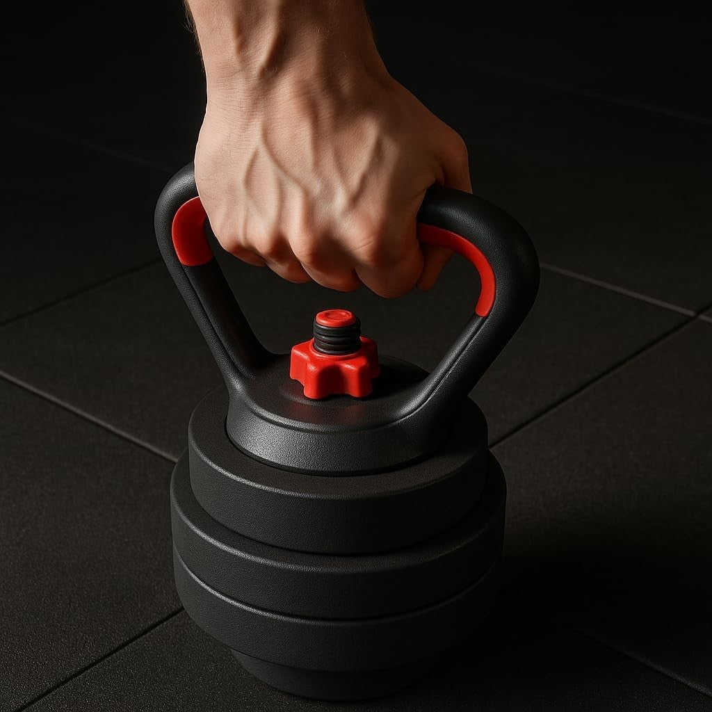 6-in-1 Adjustable Dumbbell Barbell Kettlebell Set 20kg Home Gym Weights