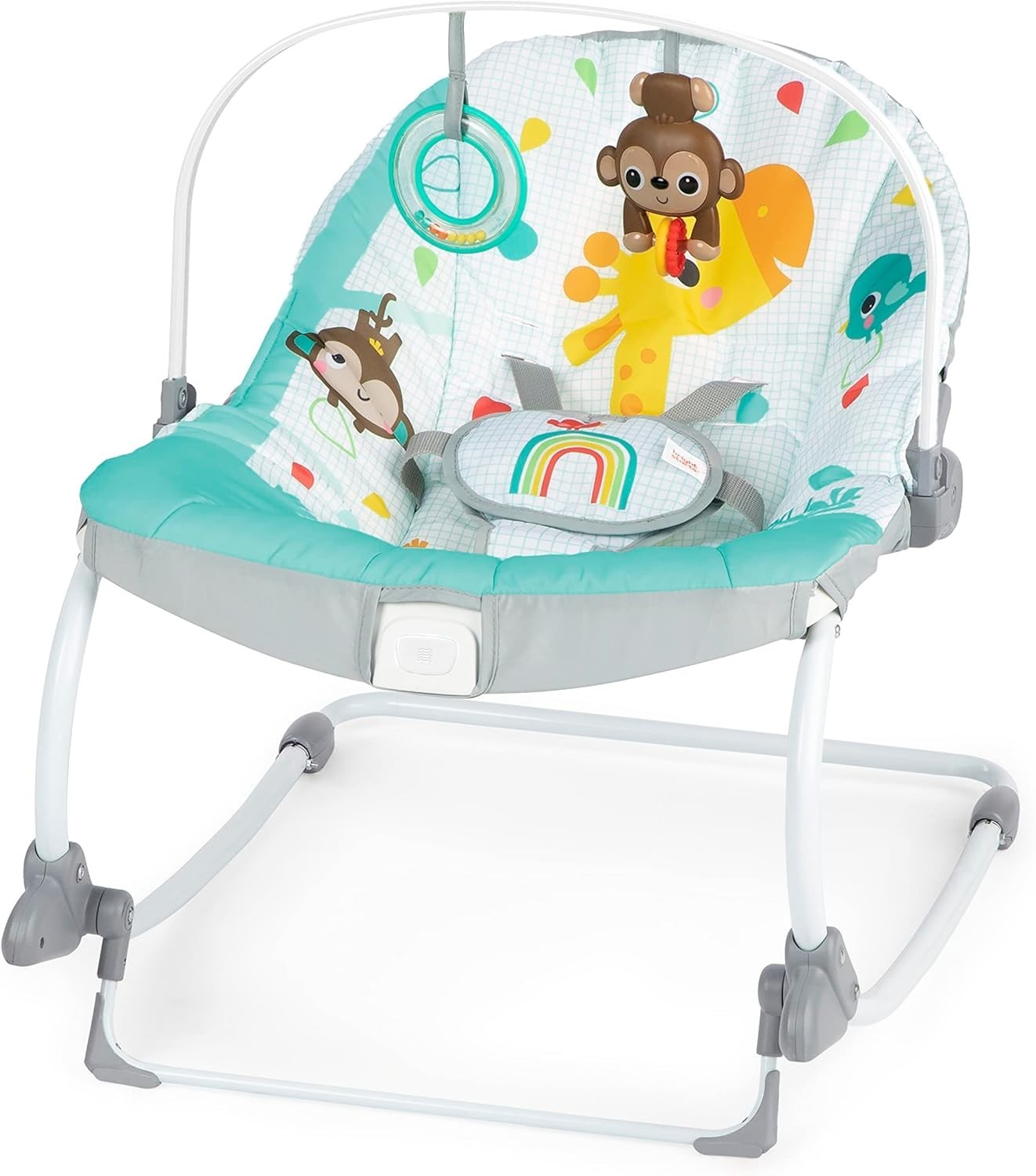 Compact Baby Swing Rocker Vibration Recline Toy Bar Seat Toddler Green