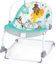 Compact Baby Swing Rocker Vibration Recline Toy Bar Seat Toddler Green