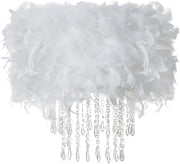 Scalloped Fabric Drum Lampshade Ceiling Pendant Modern Home Light