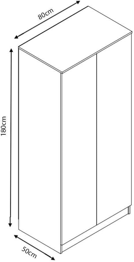 Modern 2-Door Scandinavian Wardrobe Grey | Spacious, Durable & Easy Assembly