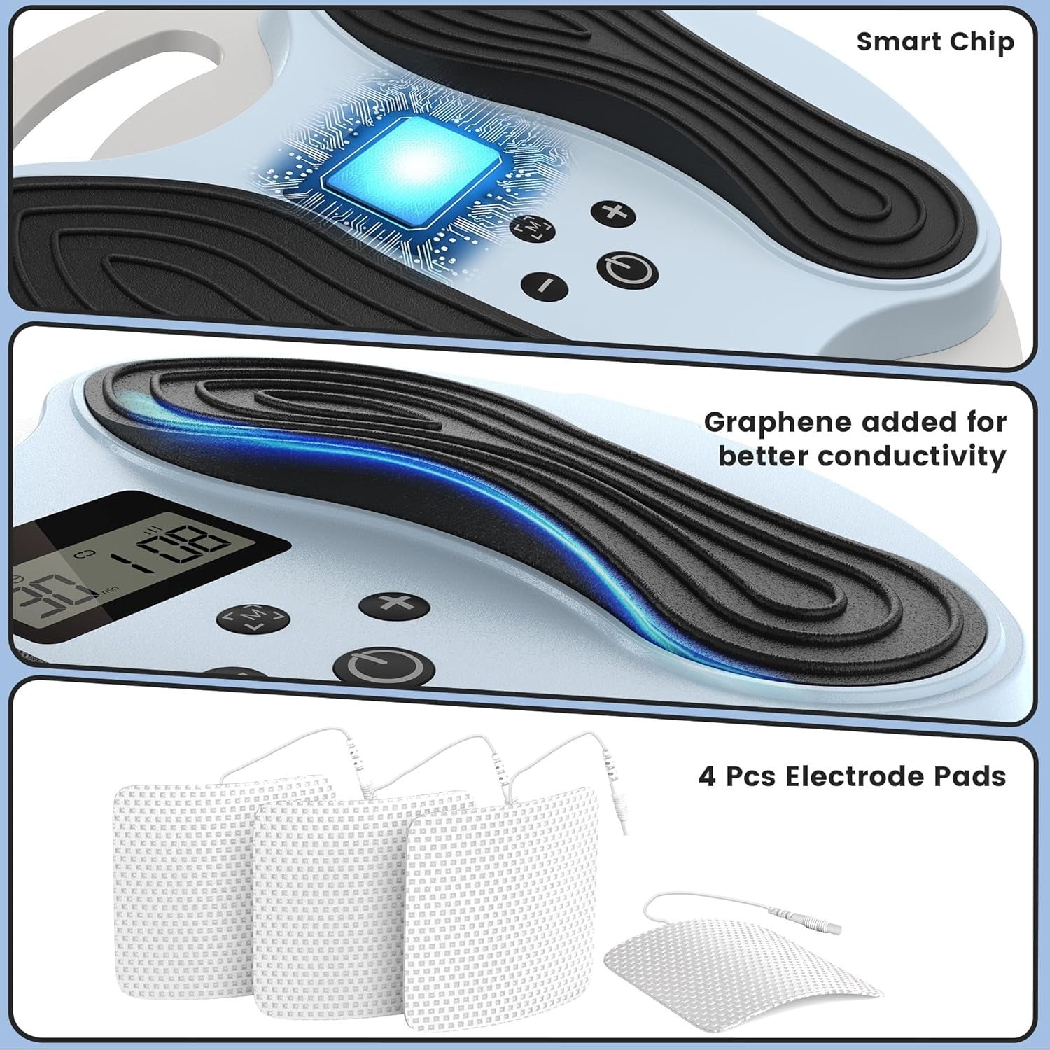TENS EMS Foot Circulation Massager for Pain Relief Swelling Sciatica