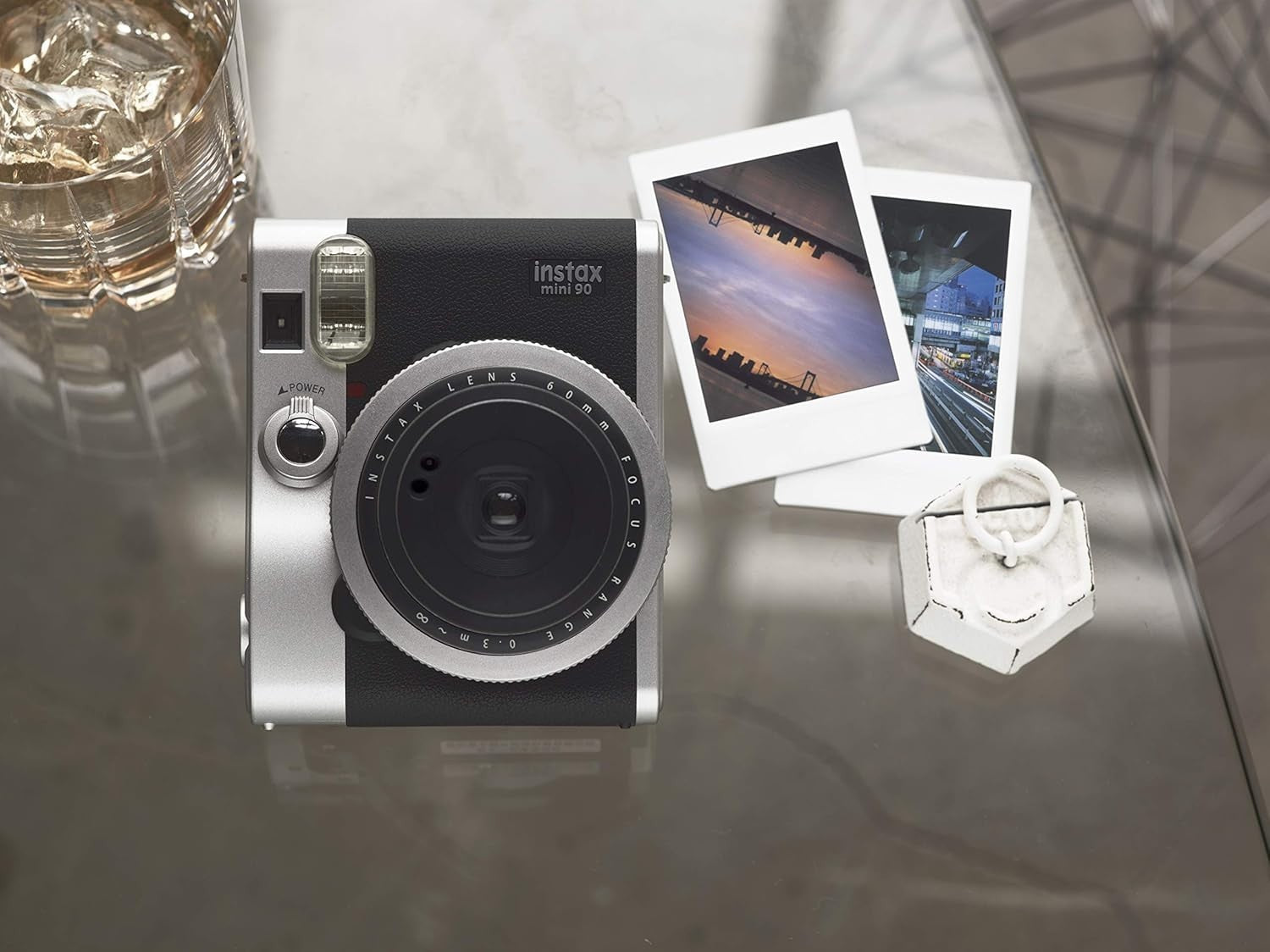 Instant Camera Black Retro Classic Mini Film Camera Flash Modes