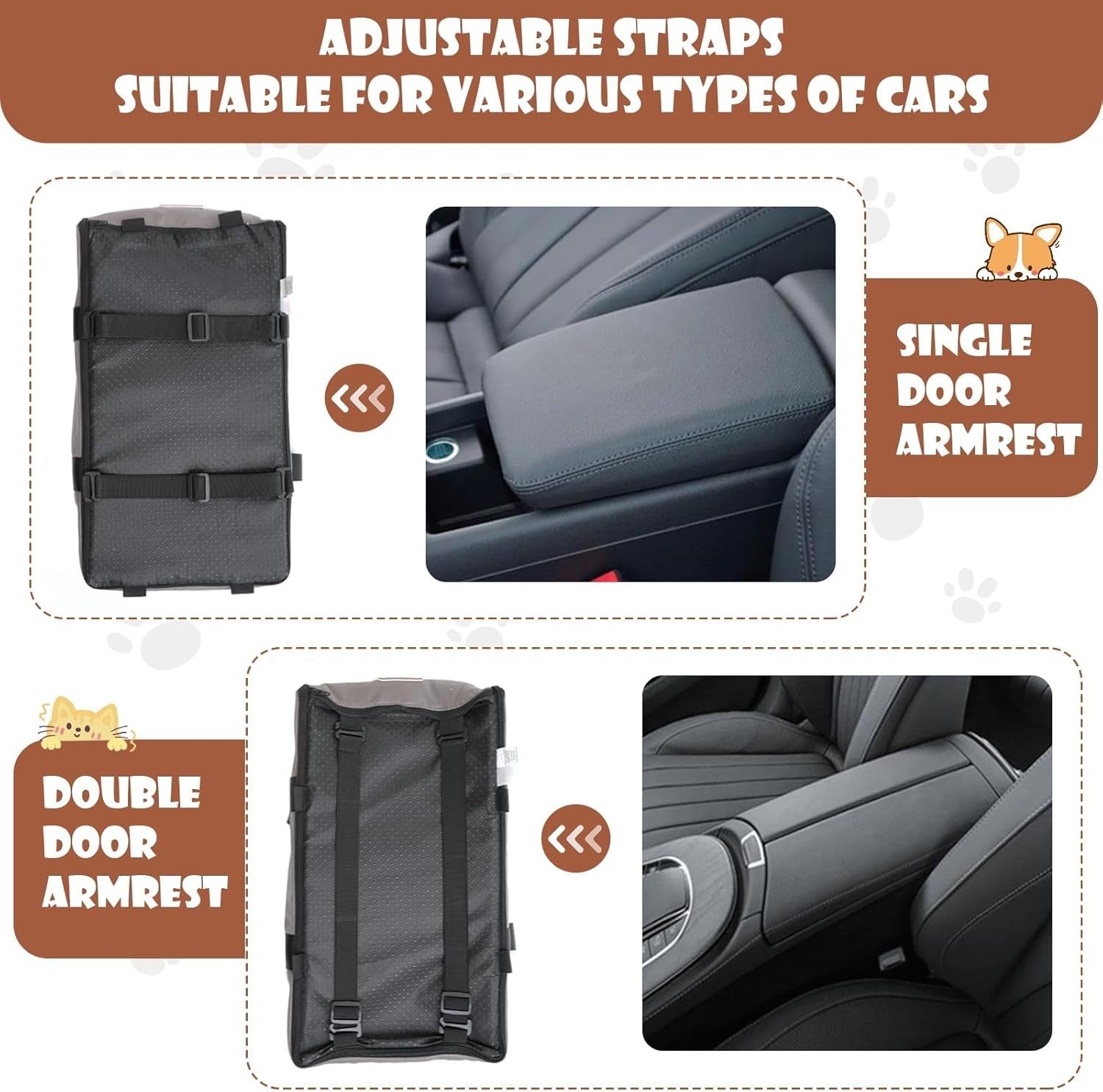 Center Console Dog Car Seat Booster Carrier Bed Small Dogs Cats 13lb