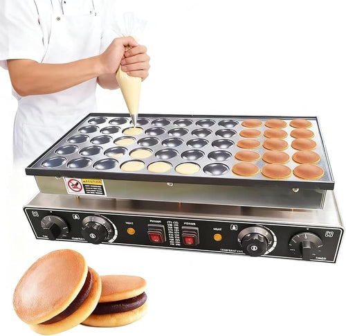 50-Hole 1700W Commercial Dutch Pancake Maker | Non-Stick Mini Muffin