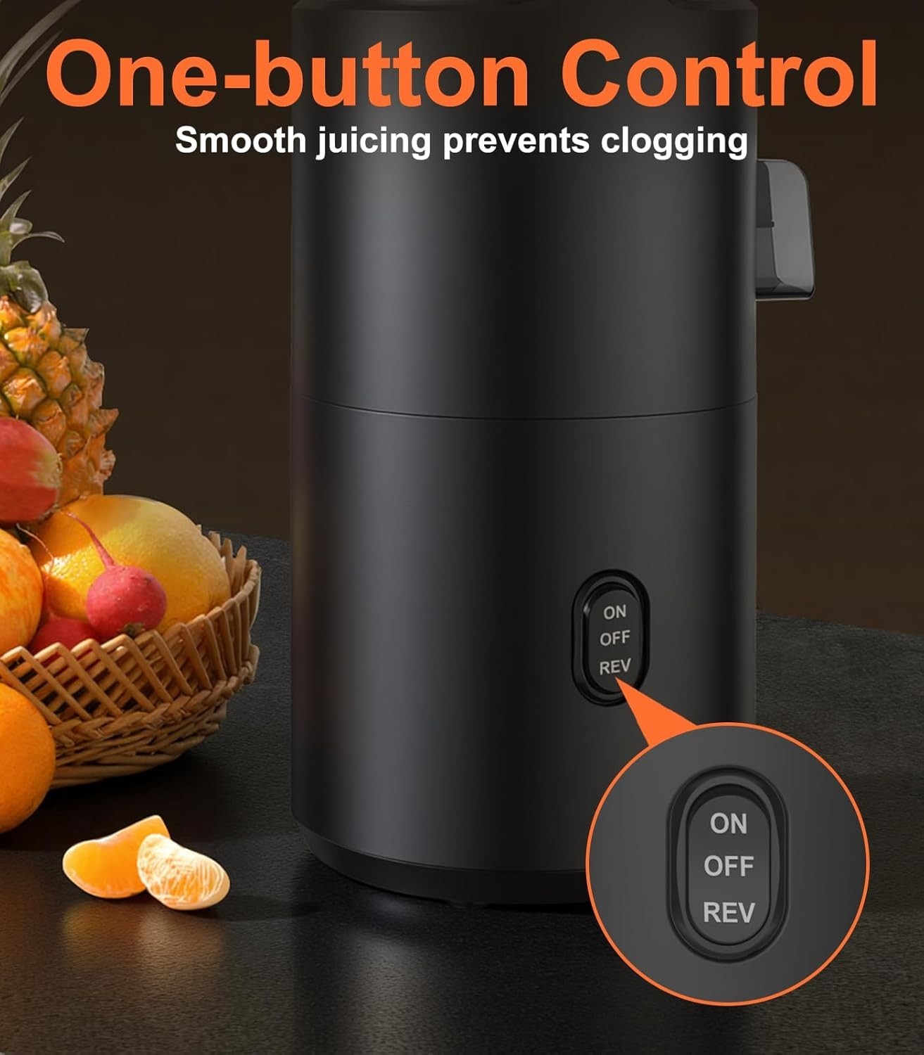 Cold Press Juicer Whole Fruit Slow Masticating 5.3in Feed Chute 400W