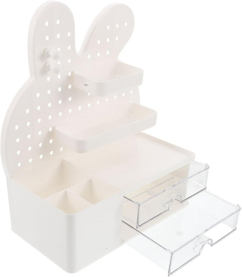 Bunny Desk Organizer Pegboard Storage Box Drawer Plastic Cute