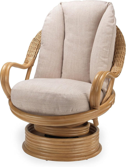 Swivel Rocker Rattan Armchair 360° Indoor Lounge Chair with Cushions