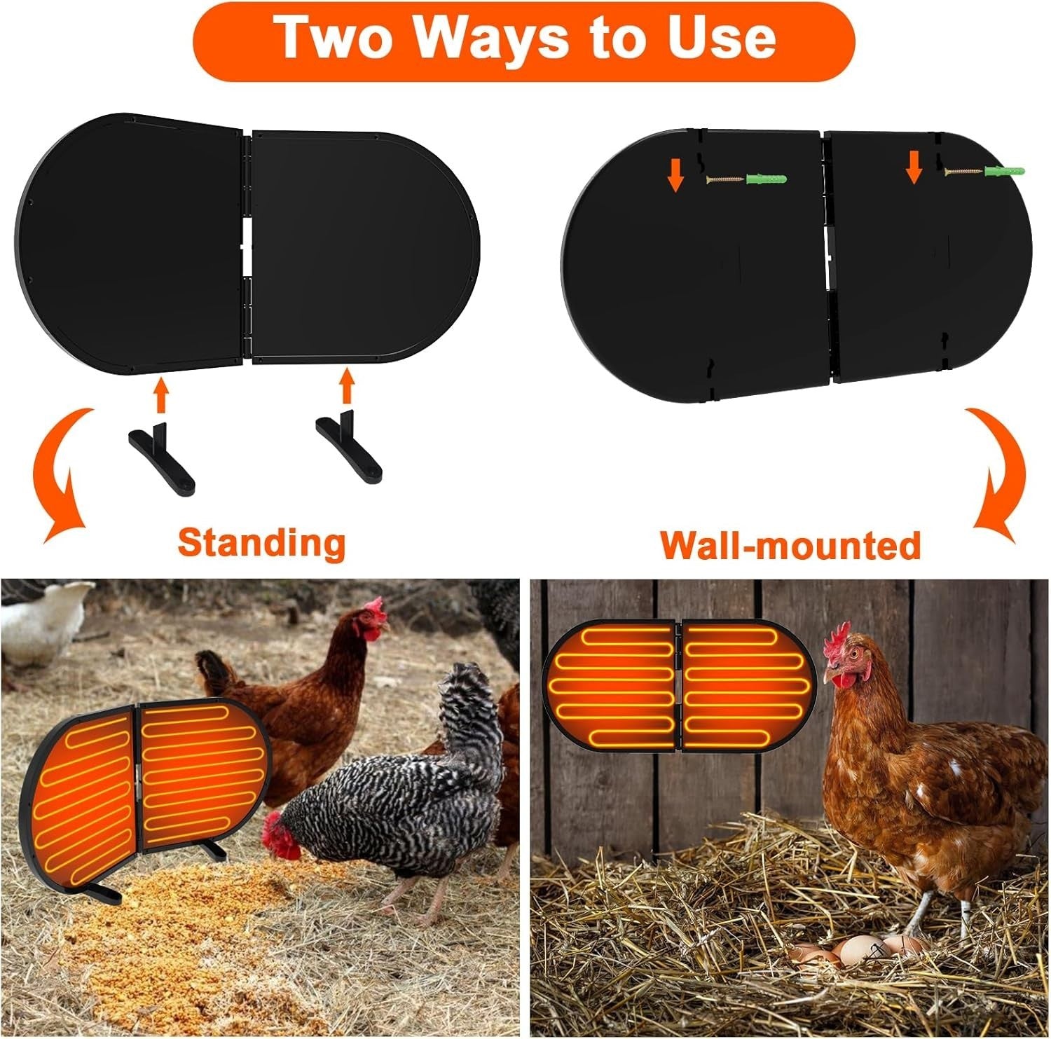 220W Foldable Chicken Coop Heater Waterproof Radiant Panel