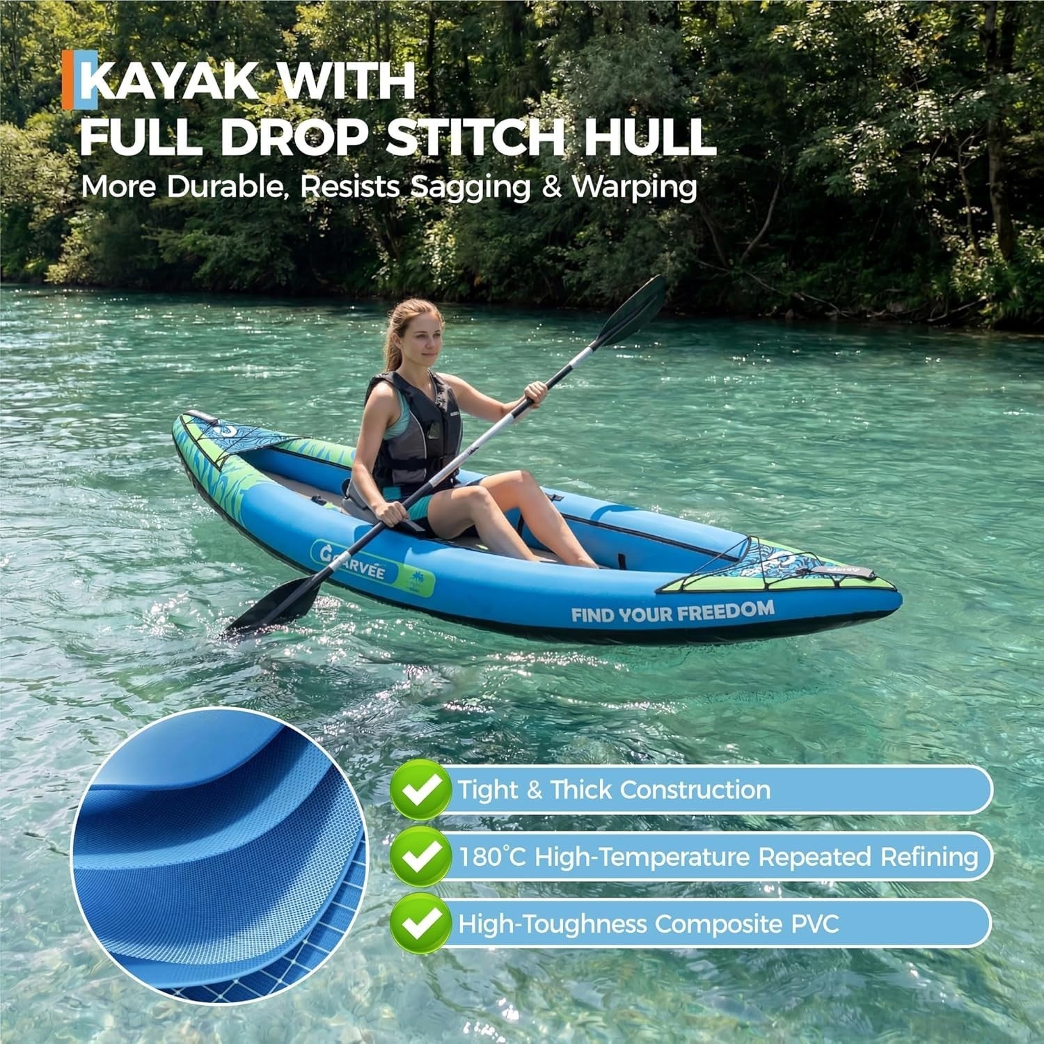 2 Person Inflatable Fishing Kayak Set w/ Seats Pump Paddles Bag