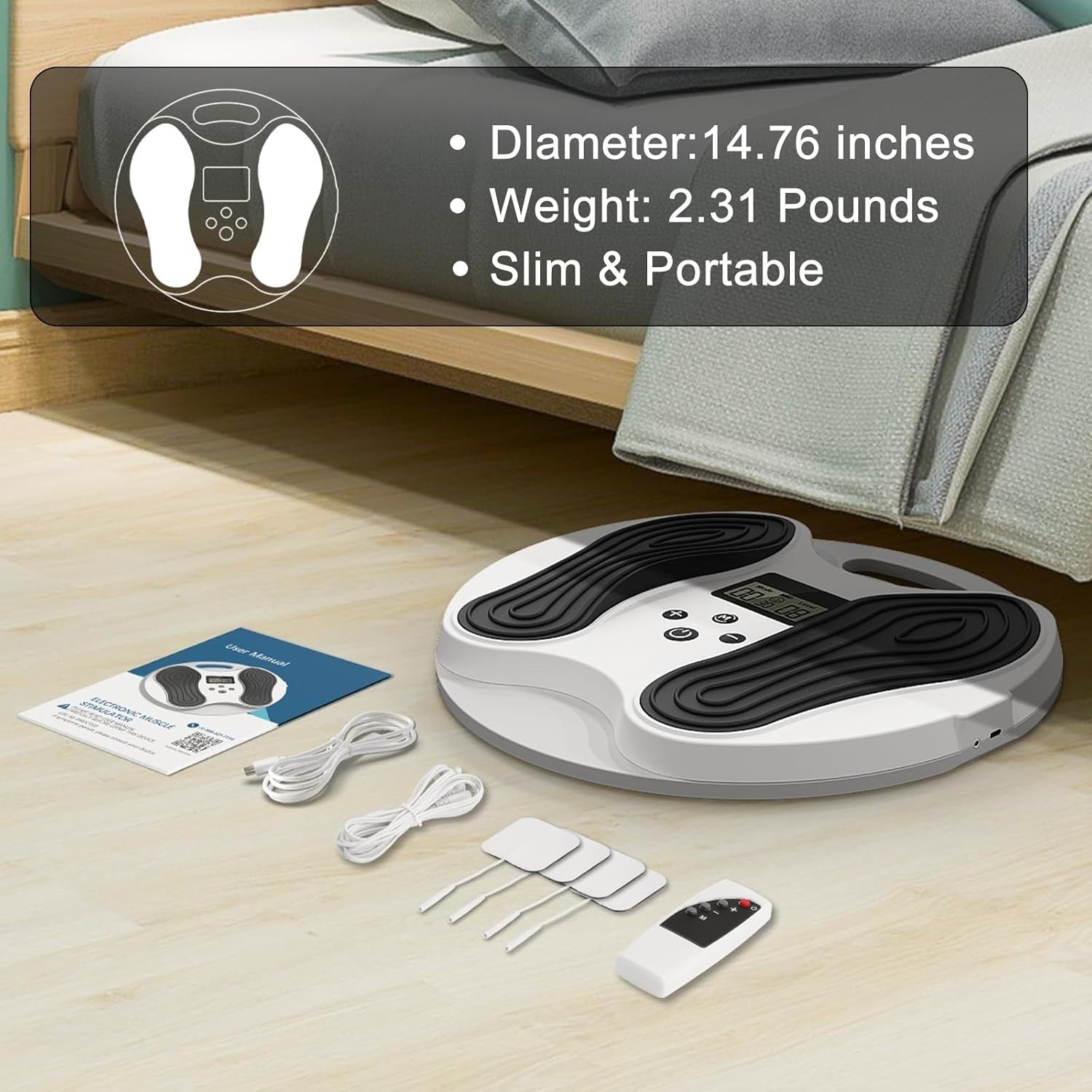 Rechargeable EMS Foot Massager for Pain Circulation Neuropathy Relief