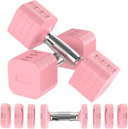 22LB Adjustable Dumbbells Pair 4-Level Anti-Roll Double Lock Home Gym