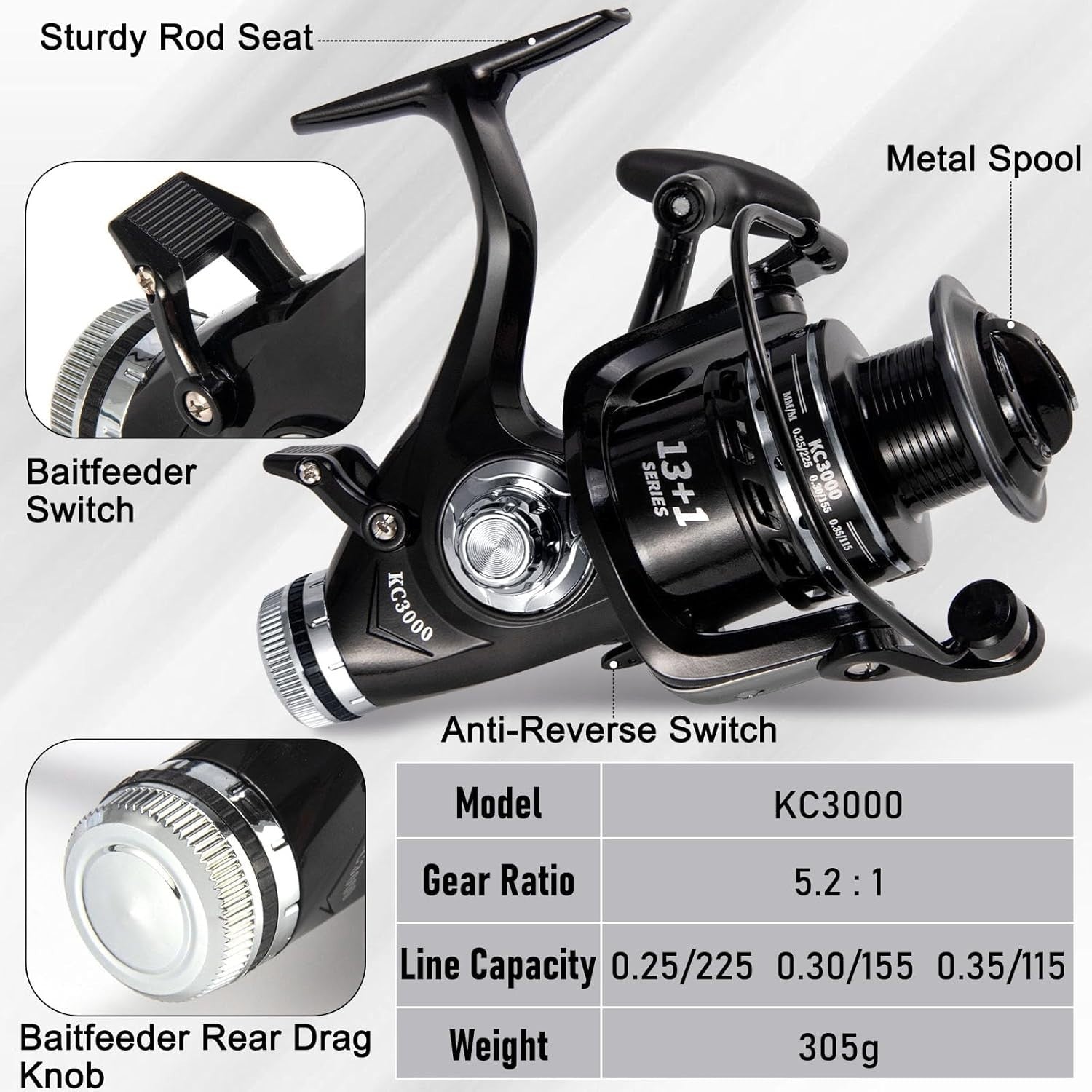 Telescopic Carp Fishing Rod Reel Combo Bait Feeder Travel Kit