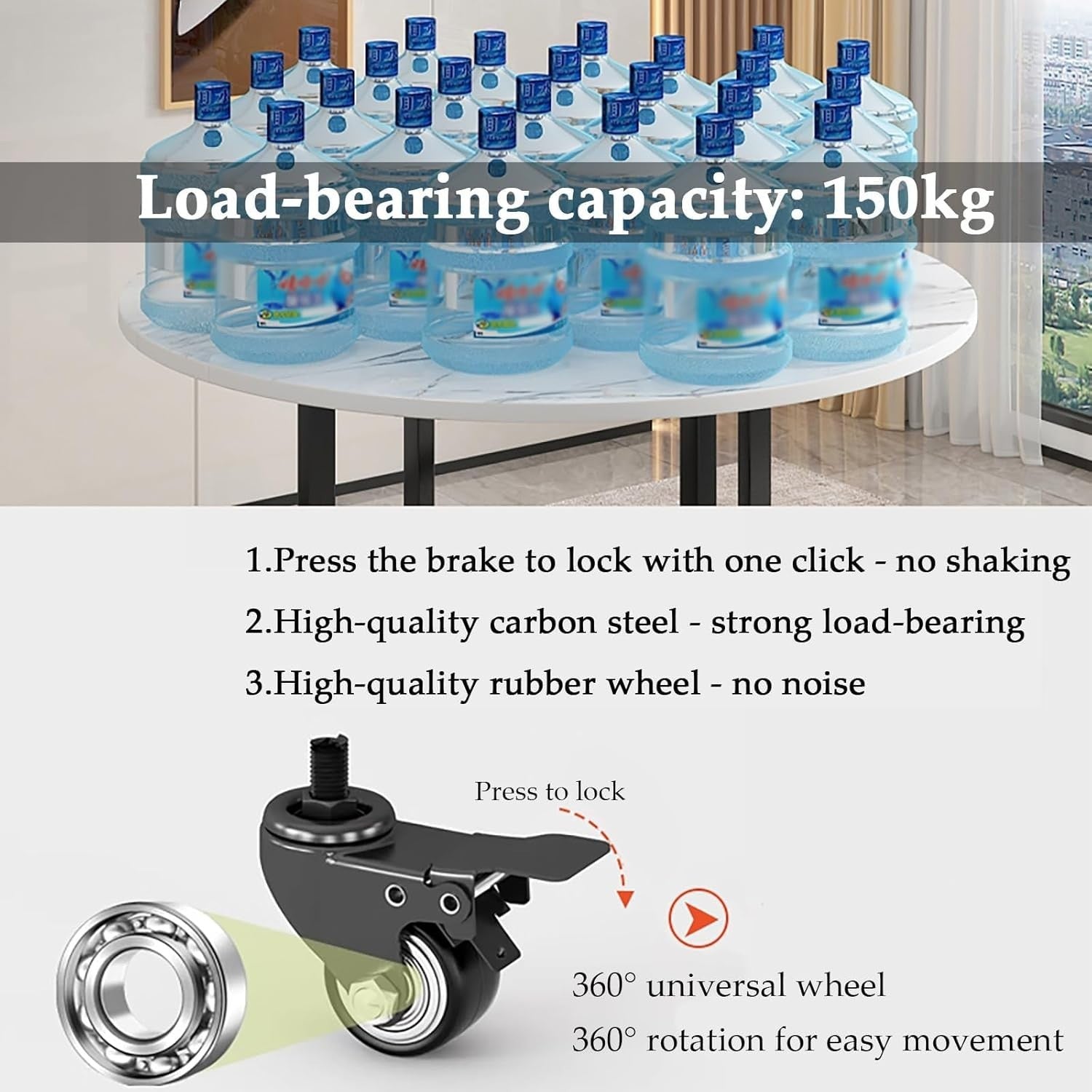 Foldable Drop Leaf Kitchen Table with 6 Wheels for Compact Spaces