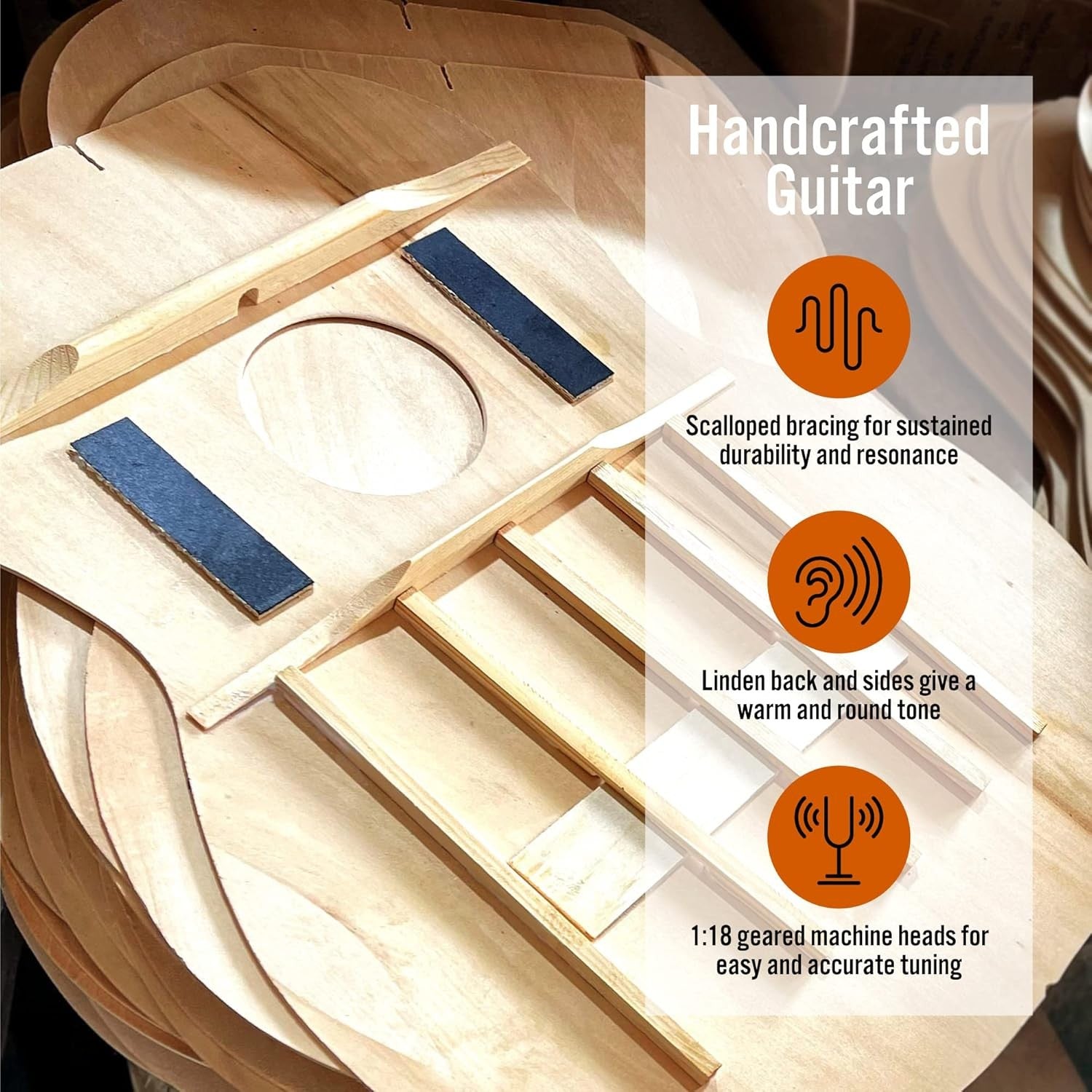 Full Size 4/4 Acoustic Guitar Starter Pack Blue w Stand & Lessons