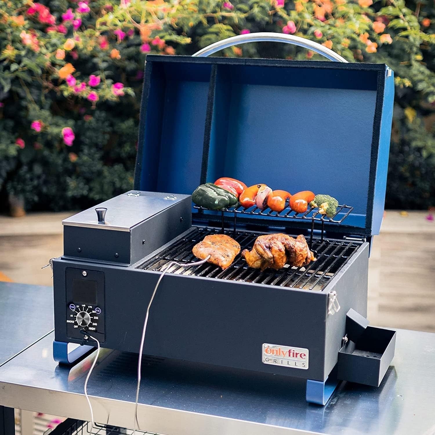 Portable Pellet Smoker BBQ Grill 8-in-1 Digital Temp Control Meat Probe