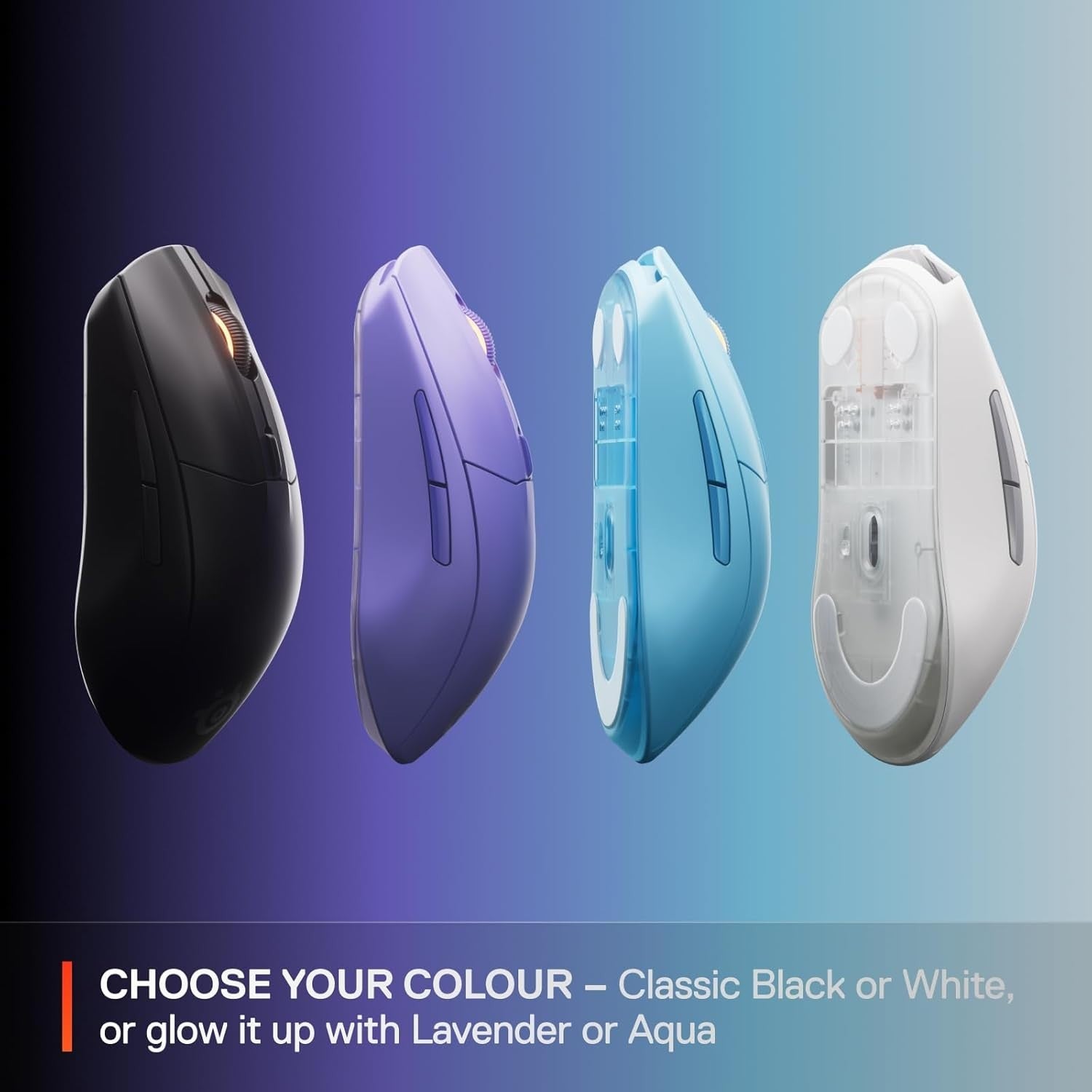 Wireless Gaming Mouse 18000 DPI Bluetooth 2.4GHz 60M Click Lavender