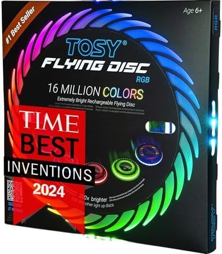 TOSY RGB LED Flying Disc | 108 LEDs, Rechargeable, Smart Modes, Waterproof