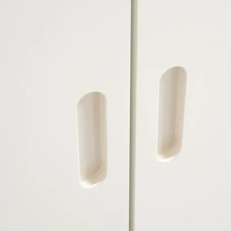 Modern 2 Door Sideboard Cabinet Oak Top | White Storage Unit for Hallway