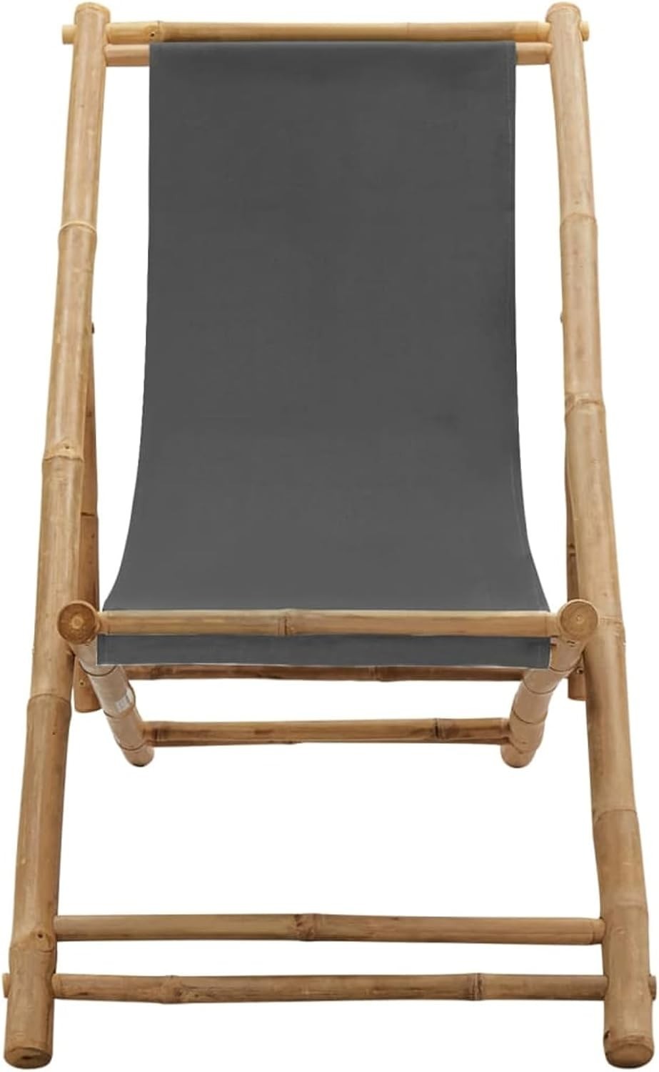 Adjustable Bamboo Deck Chair with Canvas Seat | Weatherproof Outdoor Lounger