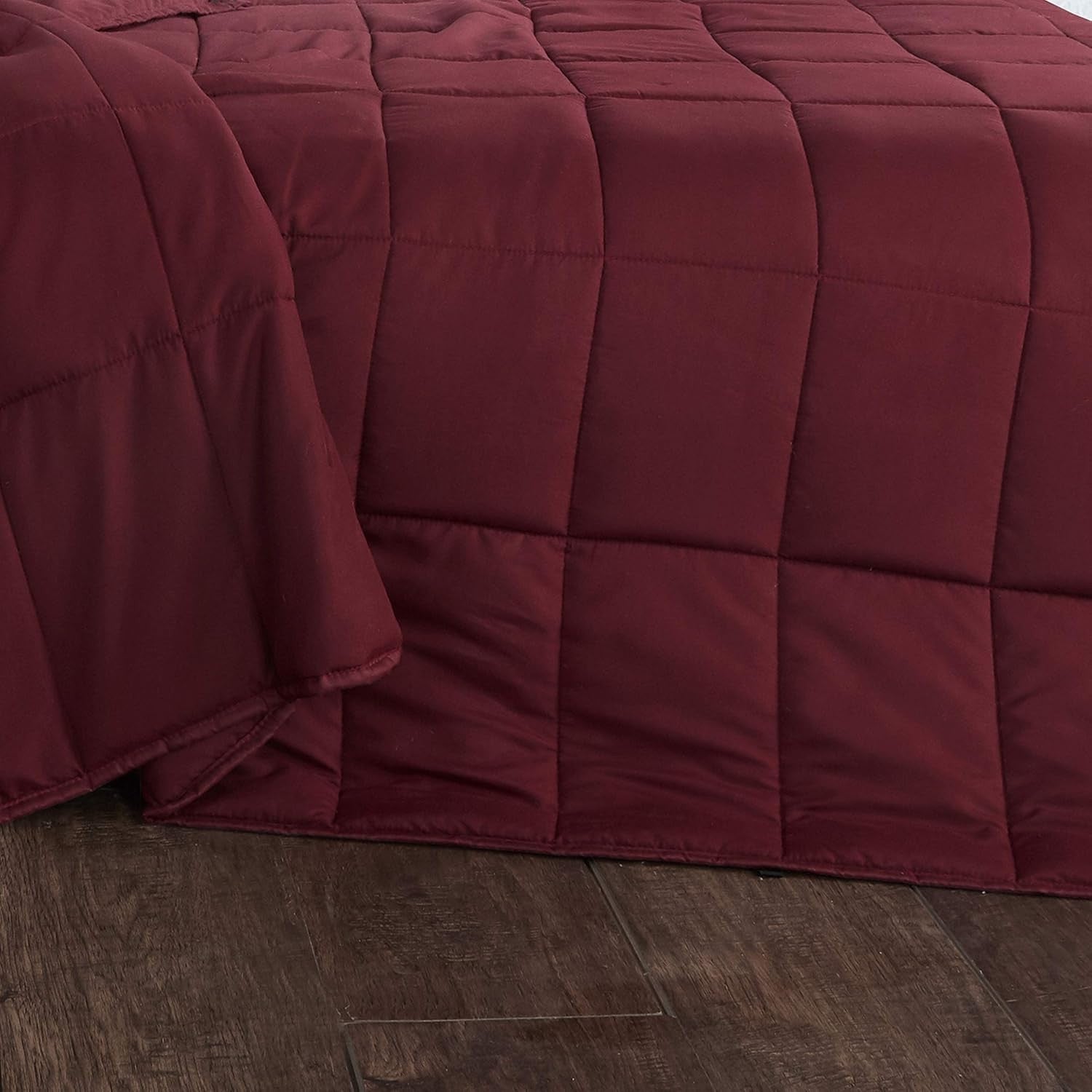 Burgundy Gravity Weighted Blanket 150x200cm 6.8kg with Removable Cover