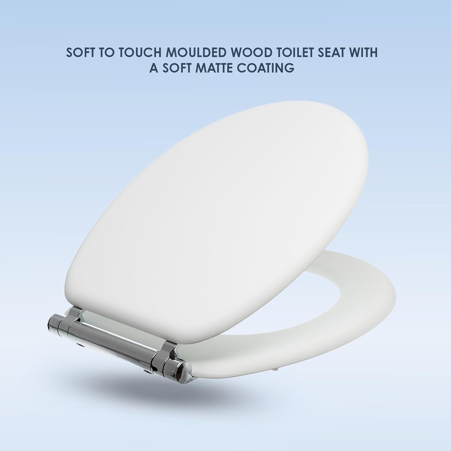 White Soft Touch Toilet Seat Slow Close Click Lift Clean Matte Finish 42x36cm