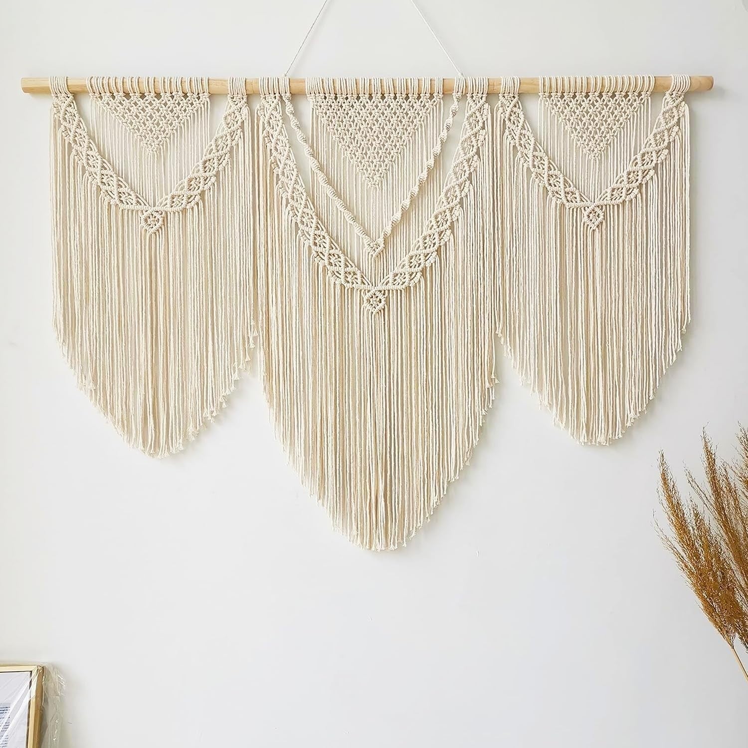 Large Boho Macrame Wall Tapestry 110x82cm Bedroom Decor