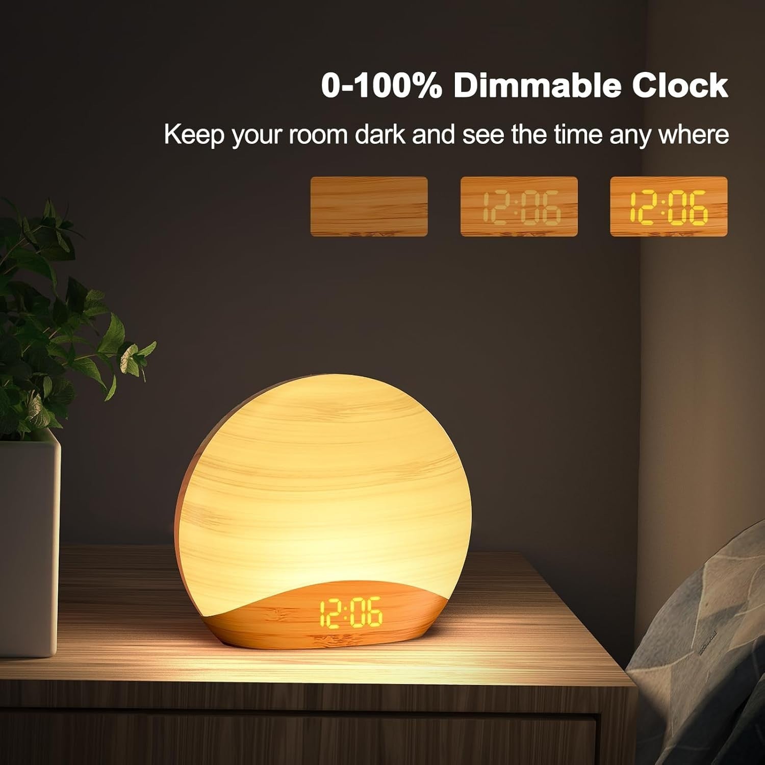 Sunrise Alarm Clock with 26 Sleep Sounds, Night Light & Dimmable LED