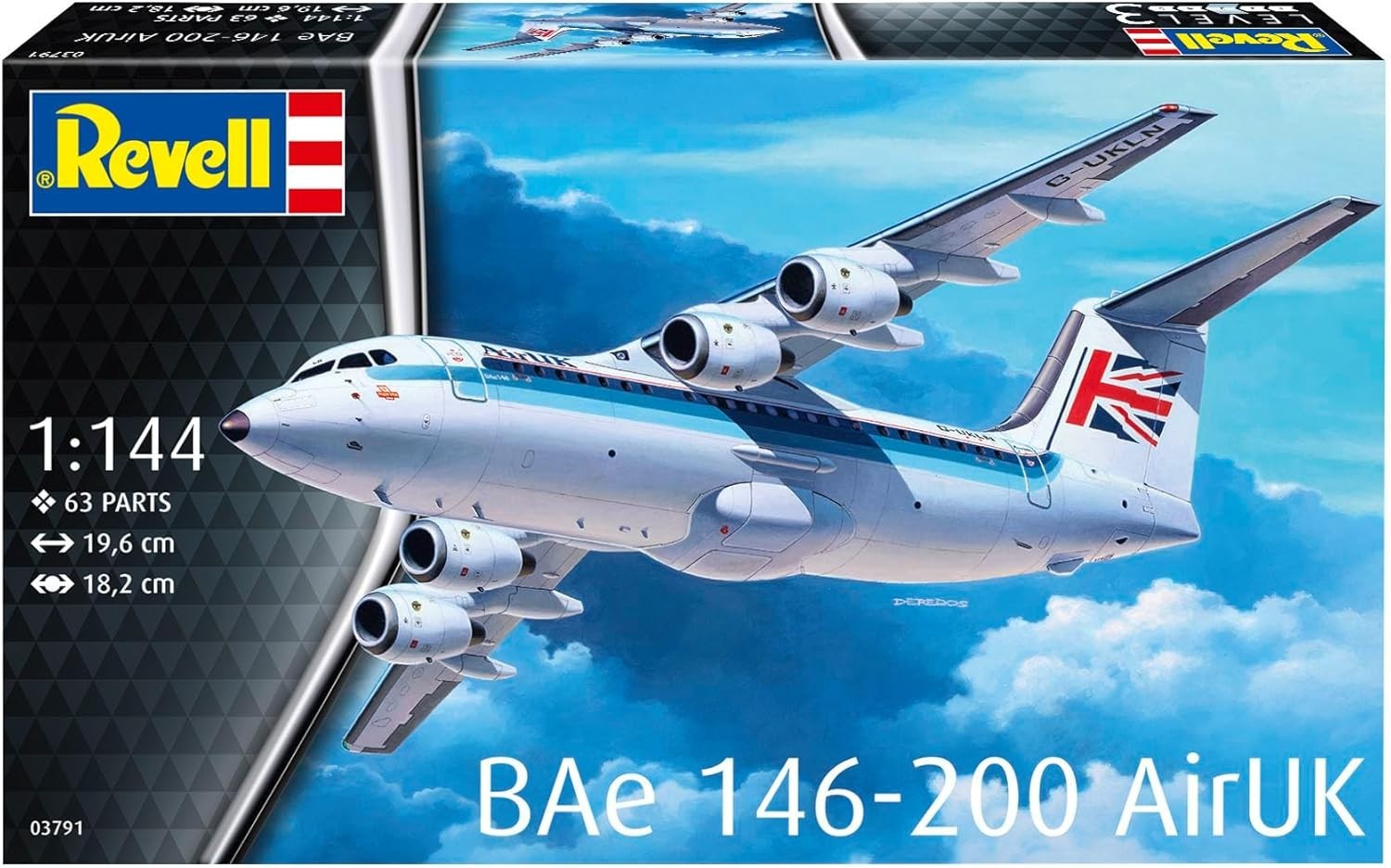 1:144 Scale BAe 146 RJ85 Airliner Model Kit Unpainted Aircraft Gift Toy