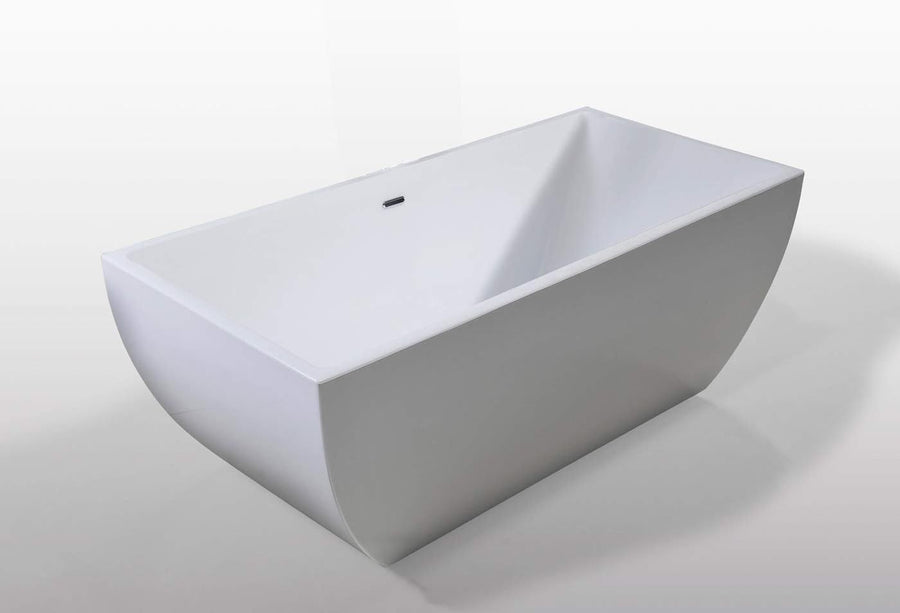 170x75cm Freestanding Oval Acrylic Bath Tub White Modern Soaking Tub Jennifer