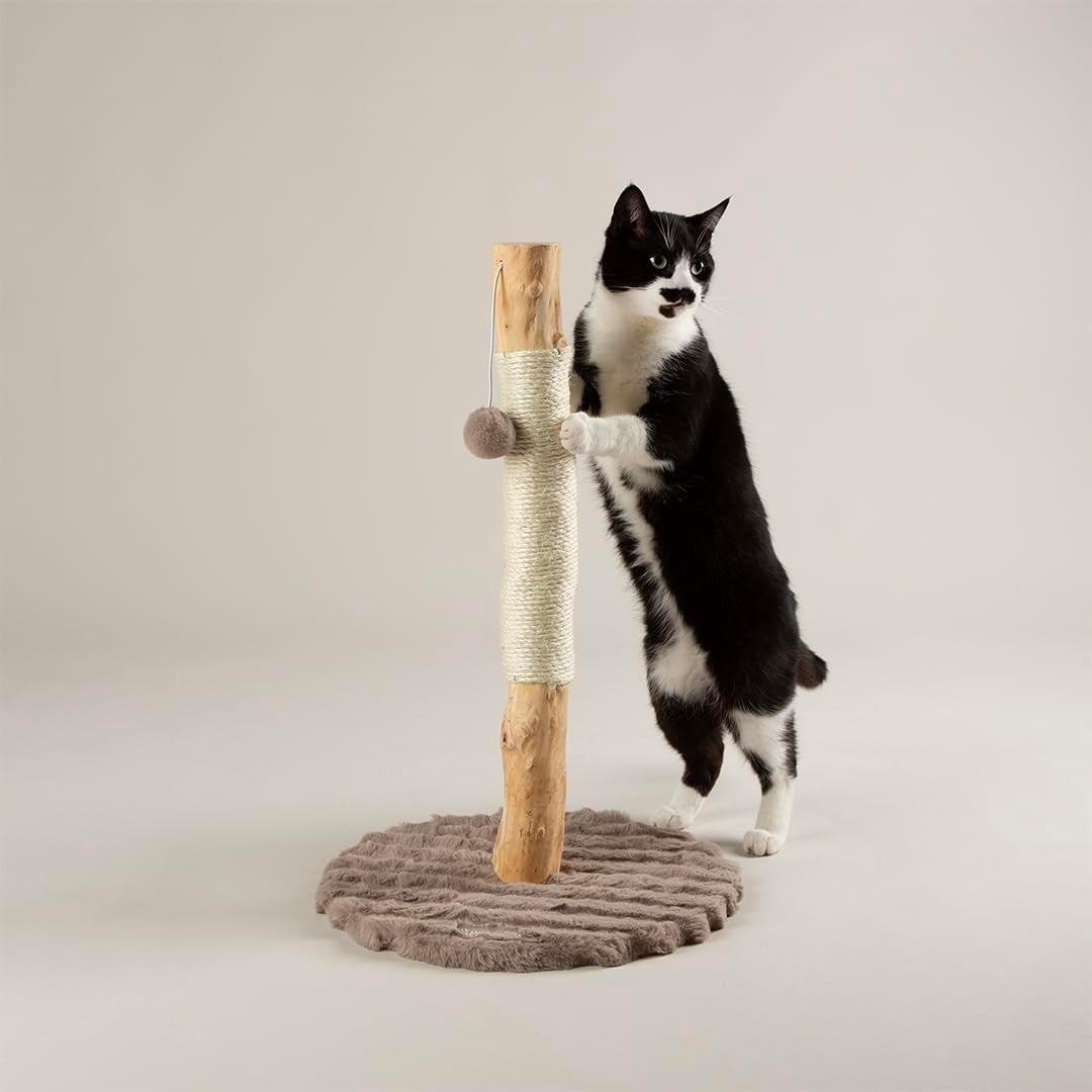 Cat Scratching Post Sisal Climbing Tower Plush Base Compact Indoor Scratcher