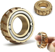 Gold 2in1 Mechanical Fidget Ring Spinner Clicker Stress EDC