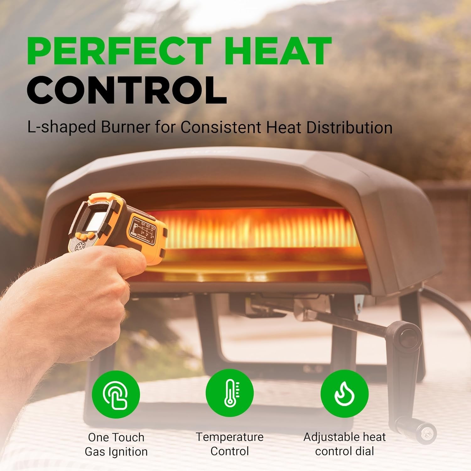 12" Outdoor Parties Gas Pizza Oven 500°C Rotating Stainless Steel BBQ Grill
