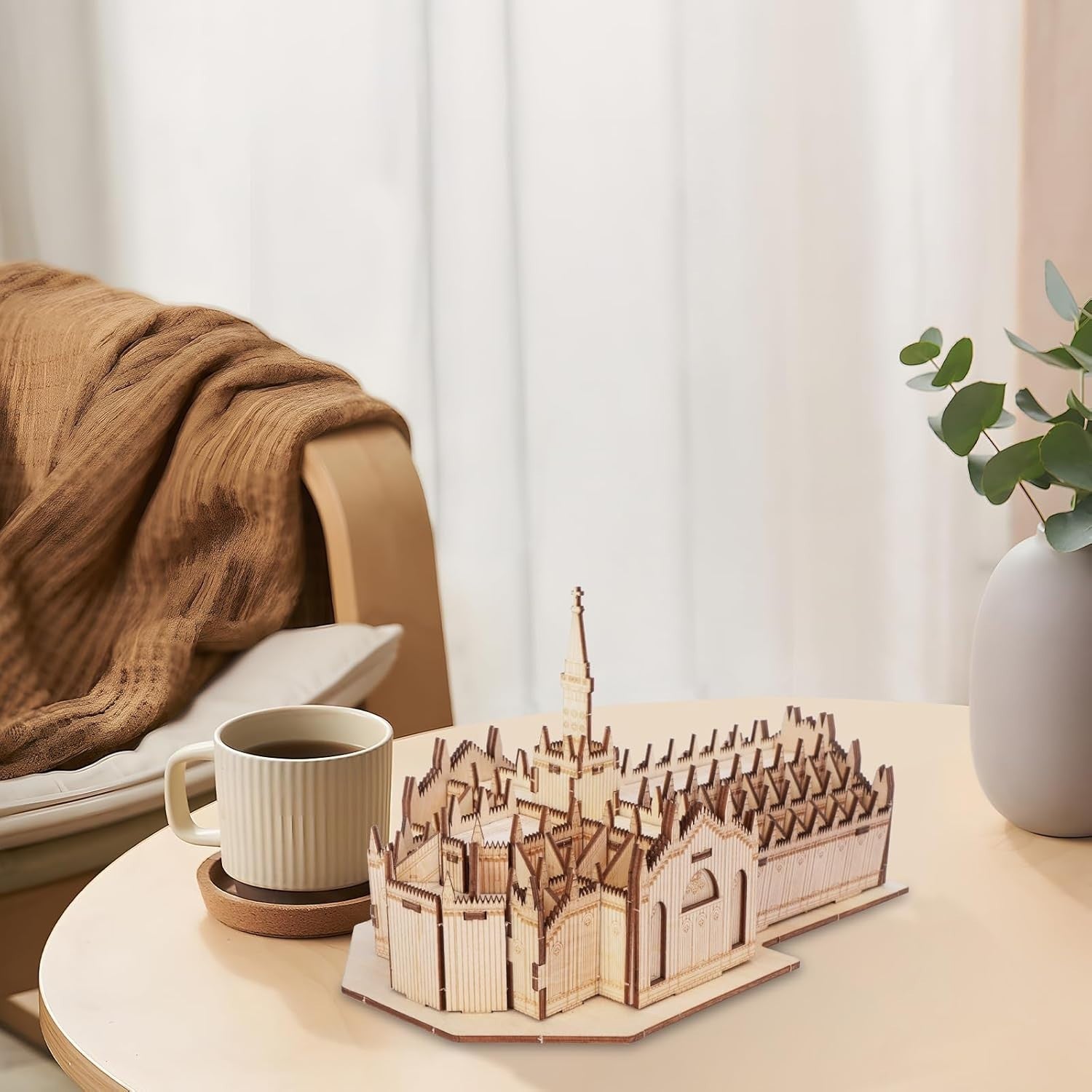 3D Wooden Milan Cathedral Puzzle Model Kit, DIY Architectural Craft Set