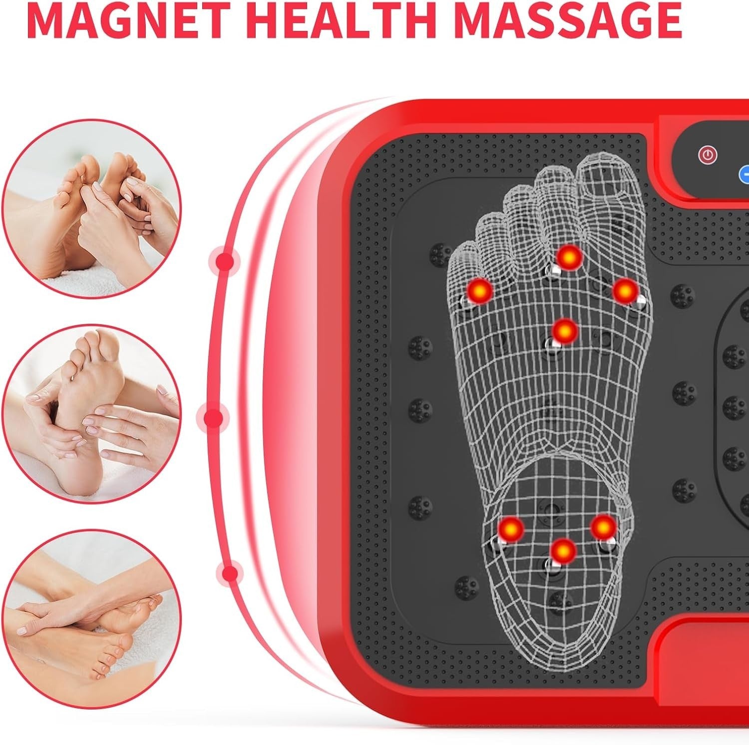 Red Vibration Plate Exercise Machine Full Body Weight Loss 99 Speeds