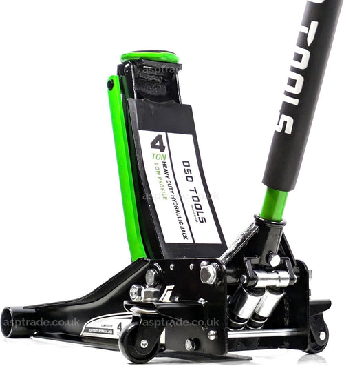 4 Ton Low Profile Trolley Jack Heavy Duty Car Lift 75–500mm Rocket Lift Green