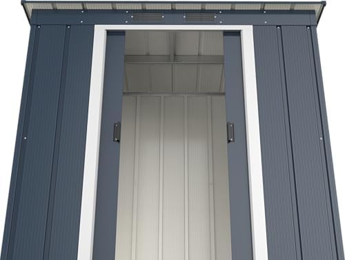 Metal Garden Storage Shed 6x4ft Pent Roof Waterproof Outdoor, Shed Anthracite