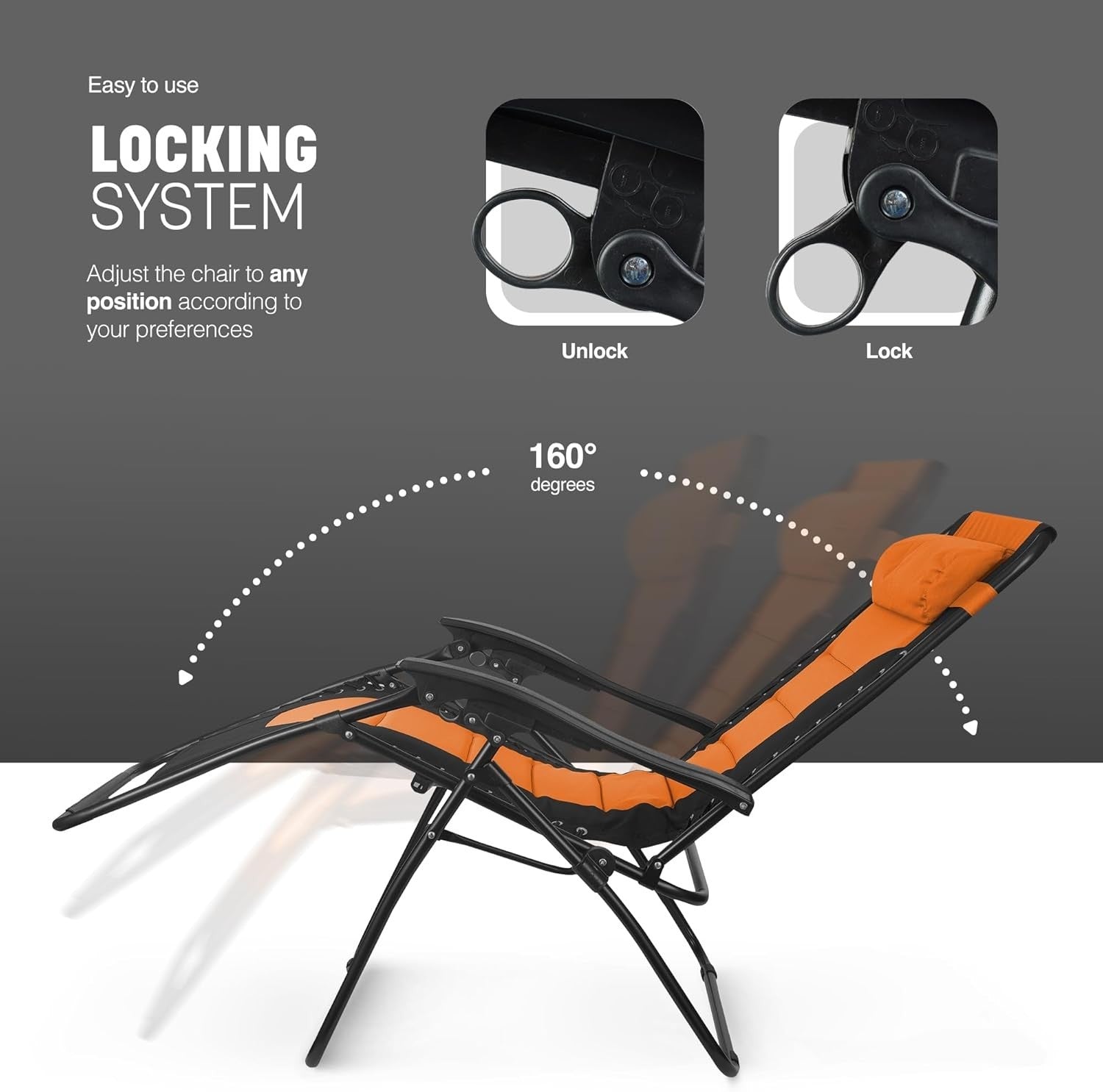 Heavy Duty Zero Gravity Chairs Set of 2 – Padded, Adjustable, Outdoor