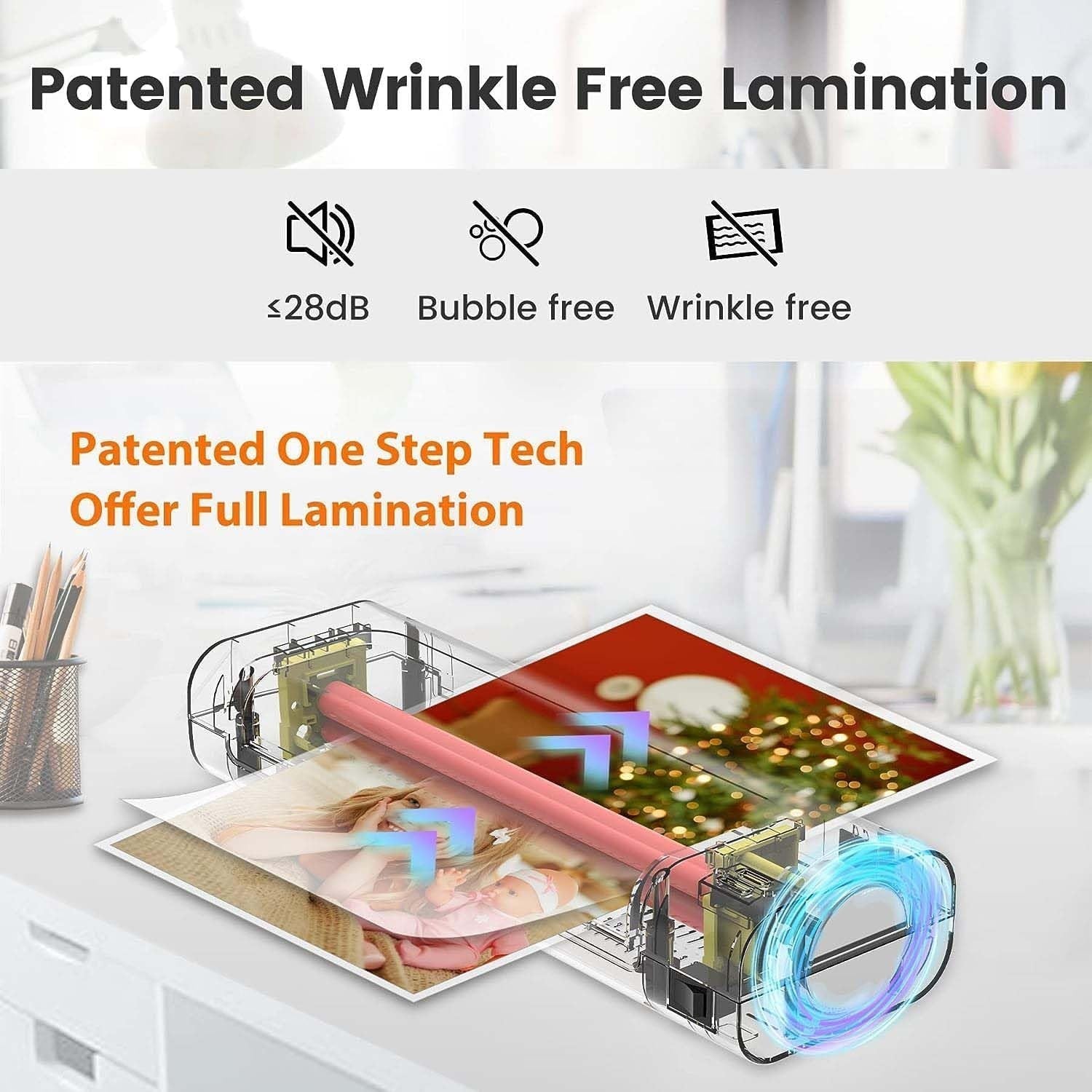 A4 Laminator Machine Hot Cold 90s Warm Up Never Jam 4-in-1 + 30 Pouches